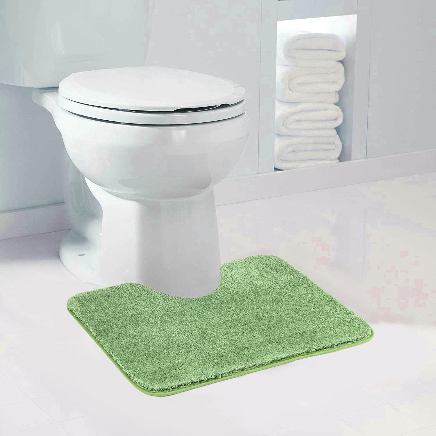 Badvorleger, rutschfeste Badematte wasserabsorbierend weich Shaggy Matte Vorleger für Dusche - Bild 154 von 290