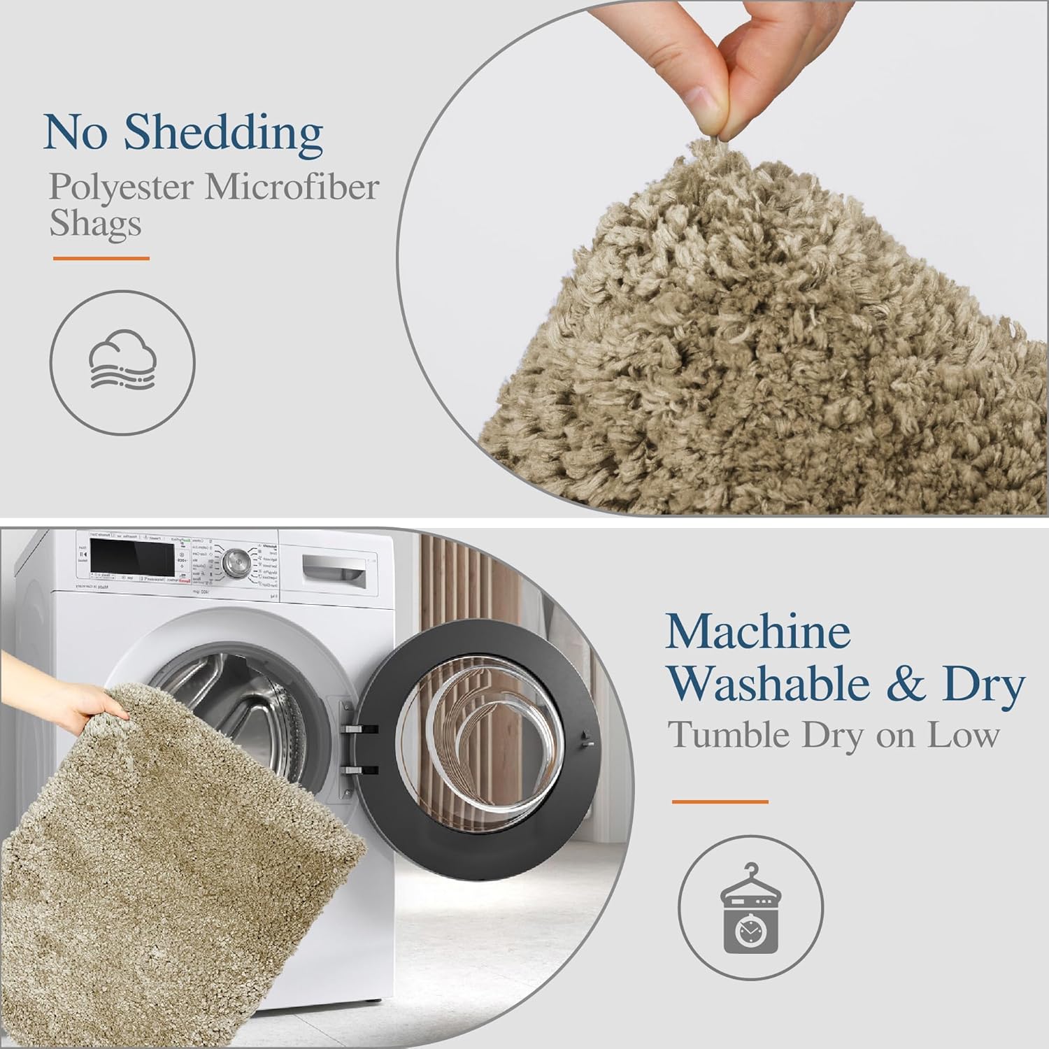 Badvorleger, rutschfeste Badematte wasserabsorbierend weich Shaggy Matte Vorleger für Dusche - Bild 160 von 290
