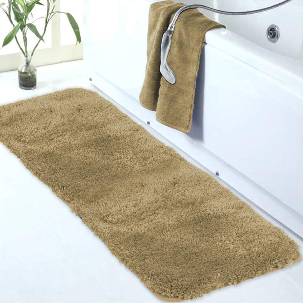 Badvorleger, rutschfeste Badematte wasserabsorbierend weich Shaggy Matte Vorleger für Dusche - Bild 167 von 290