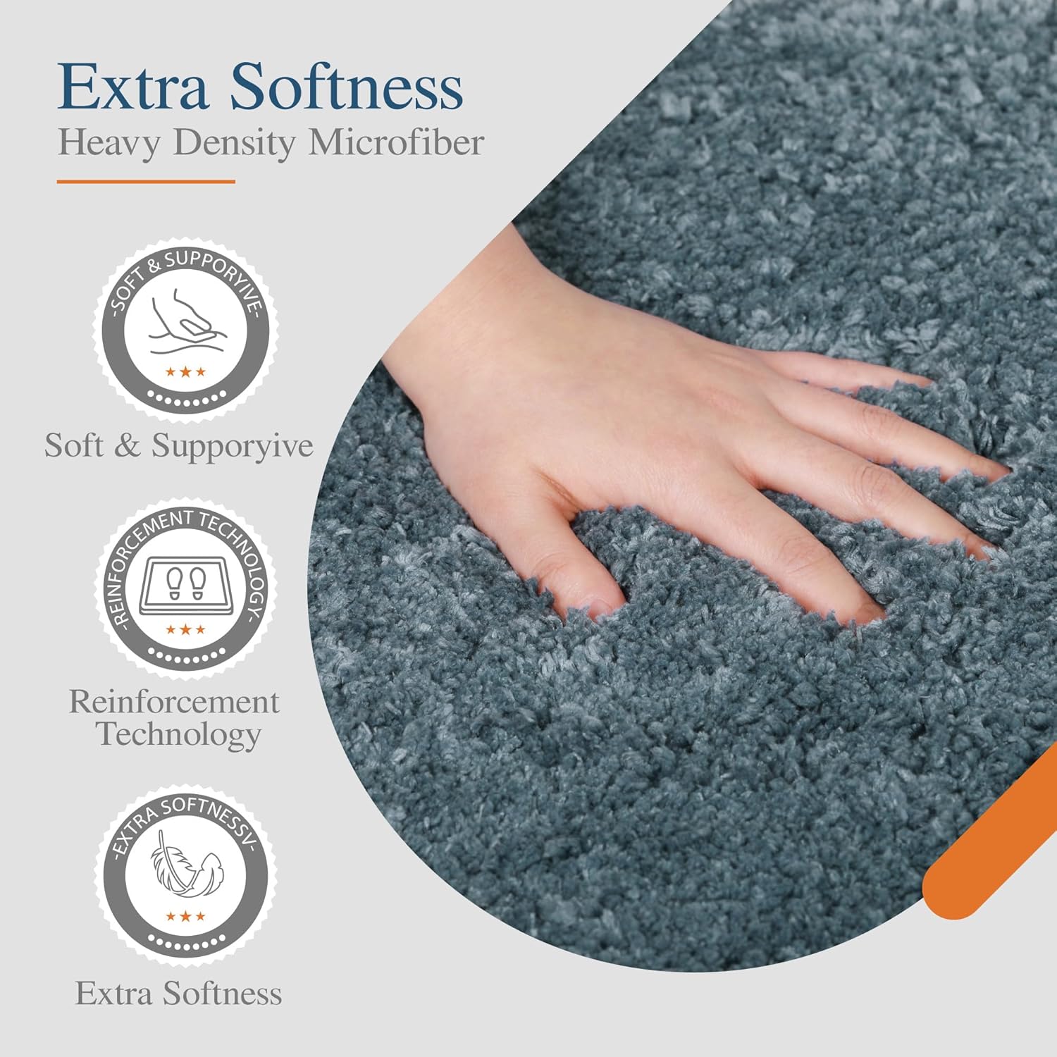 Badvorleger, rutschfeste Badematte wasserabsorbierend weich Shaggy Matte Vorleger für Dusche - Bild 169 von 290