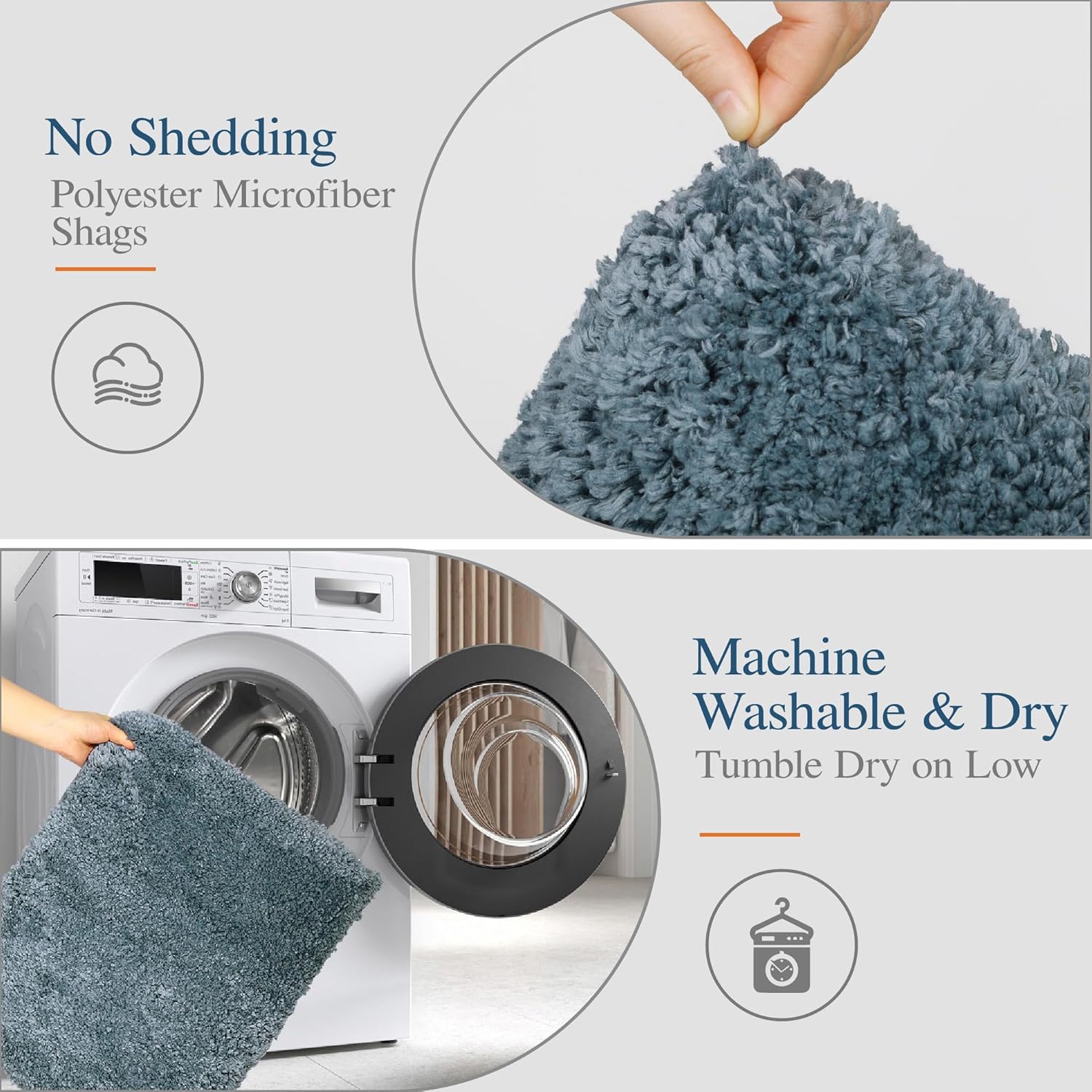 Badvorleger, rutschfeste Badematte wasserabsorbierend weich Shaggy Matte Vorleger für Dusche - Bild 171 von 290