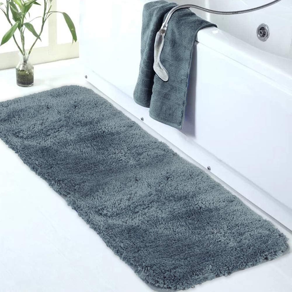 Badvorleger, rutschfeste Badematte wasserabsorbierend weich Shaggy Matte Vorleger für Dusche - Bild 178 von 290