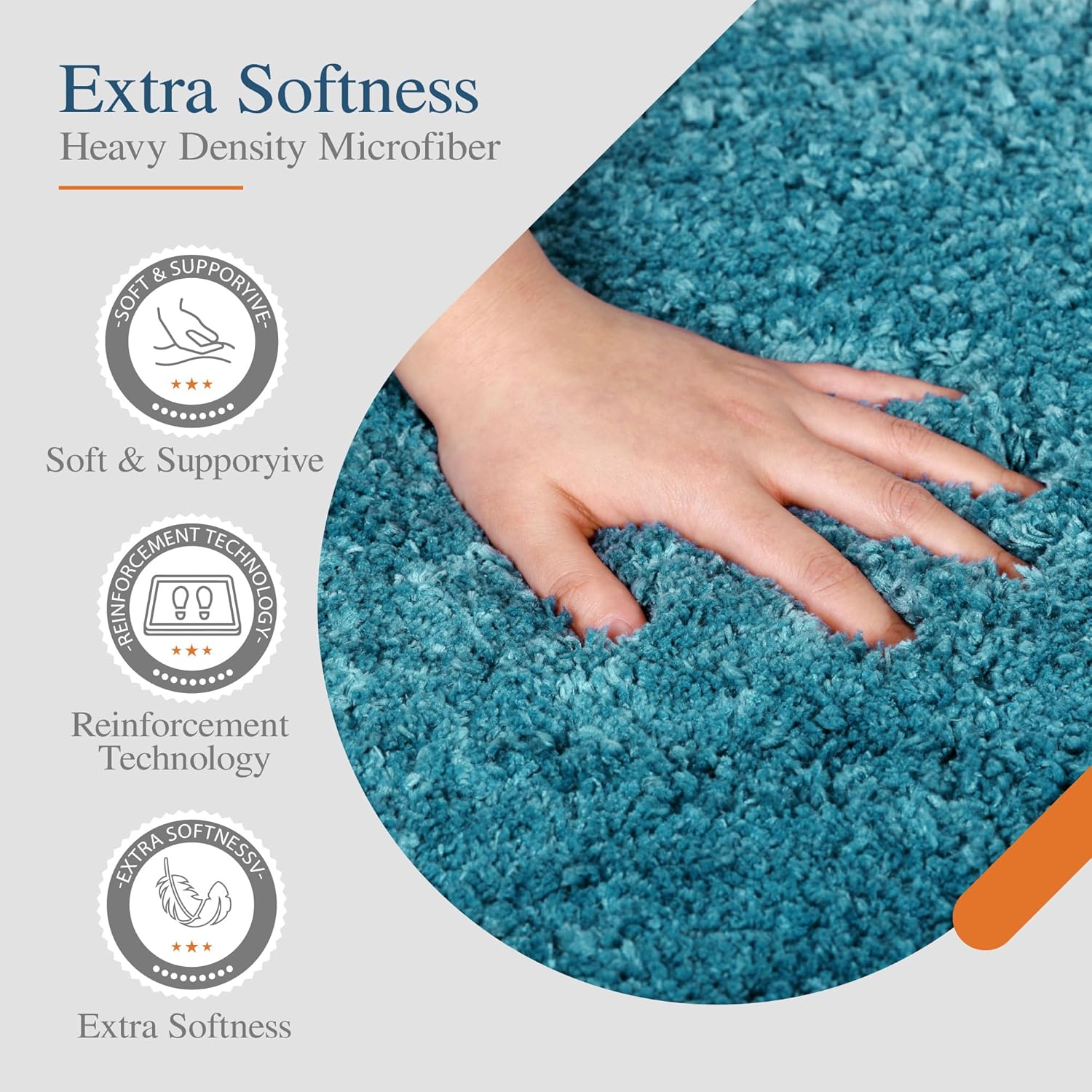 Badvorleger, rutschfeste Badematte wasserabsorbierend weich Shaggy Matte Vorleger für Dusche - Bild 180 von 290