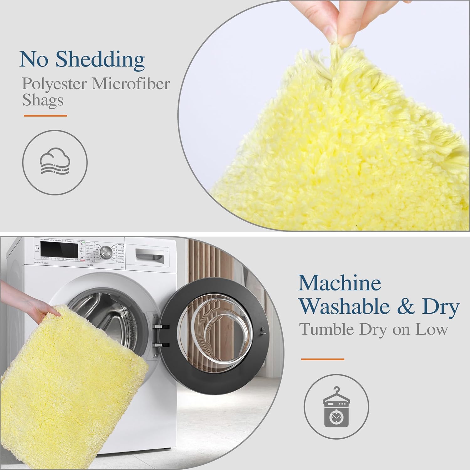 Badvorleger, rutschfeste Badematte wasserabsorbierend weich Shaggy Matte Vorleger für Dusche - Bild 205 von 290