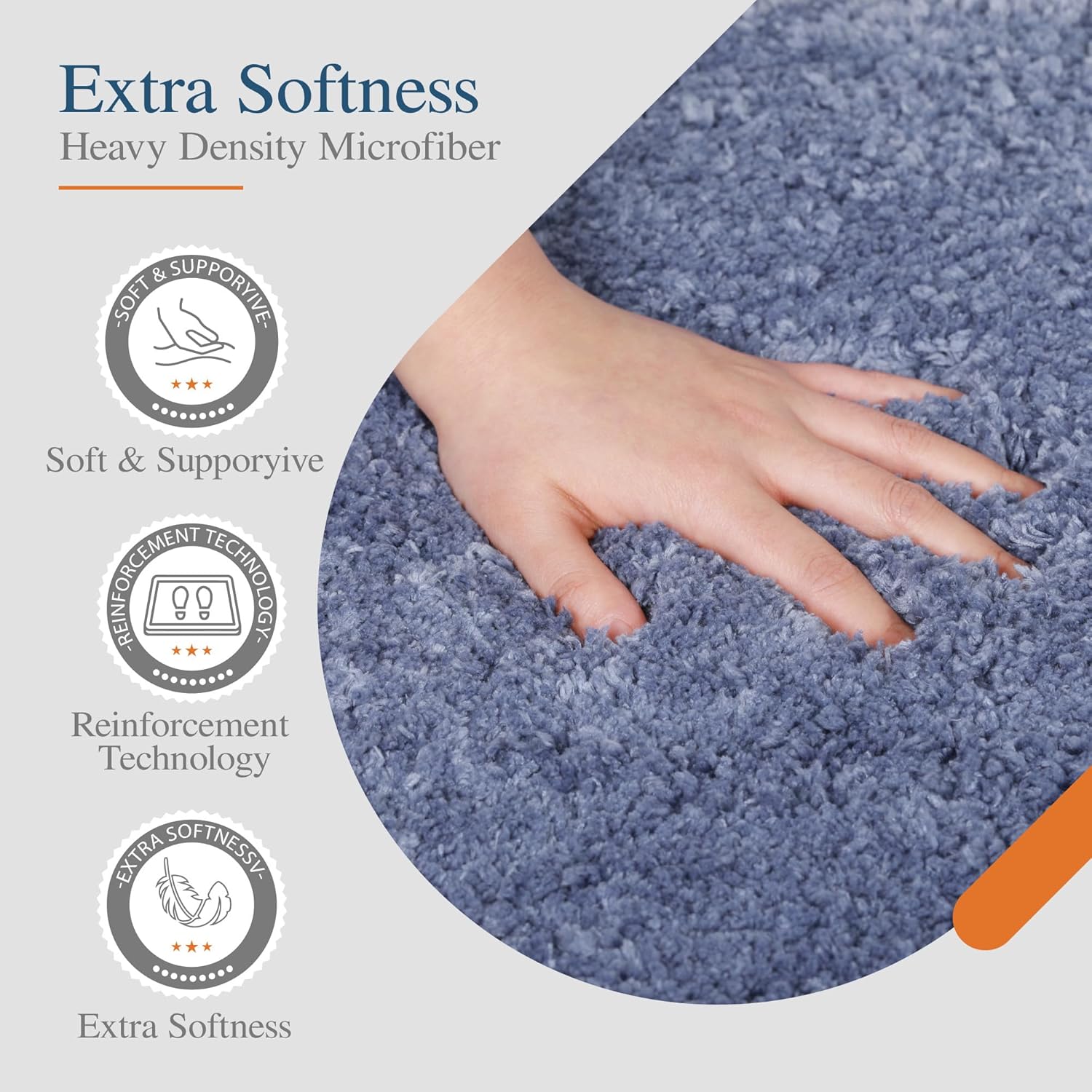 Badvorleger, rutschfeste Badematte wasserabsorbierend weich Shaggy Matte Vorleger für Dusche - Bild 213 von 290