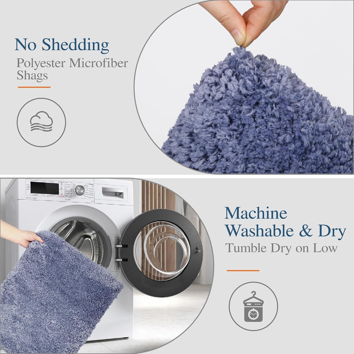 Badvorleger, rutschfeste Badematte wasserabsorbierend weich Shaggy Matte Vorleger für Dusche - Bild 215 von 290