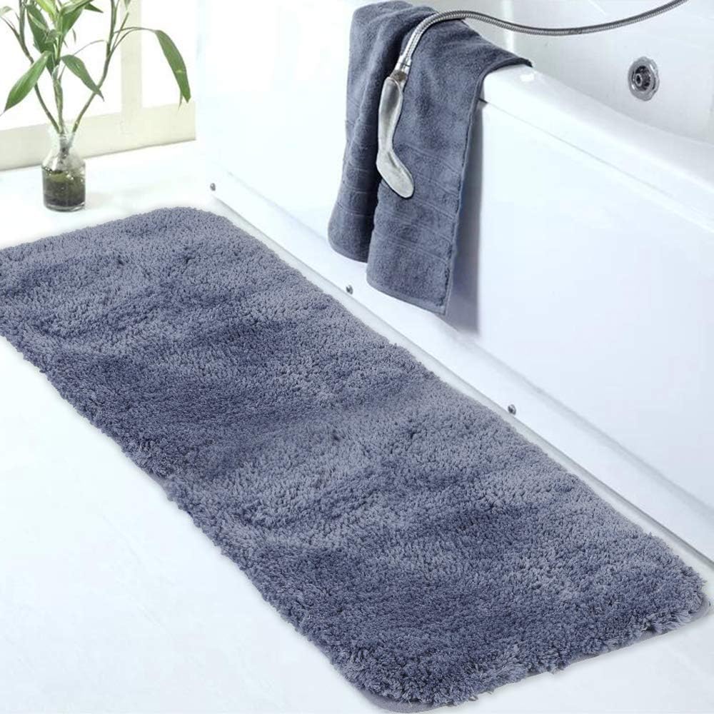 Badvorleger, rutschfeste Badematte wasserabsorbierend weich Shaggy Matte Vorleger für Dusche - Bild 222 von 290