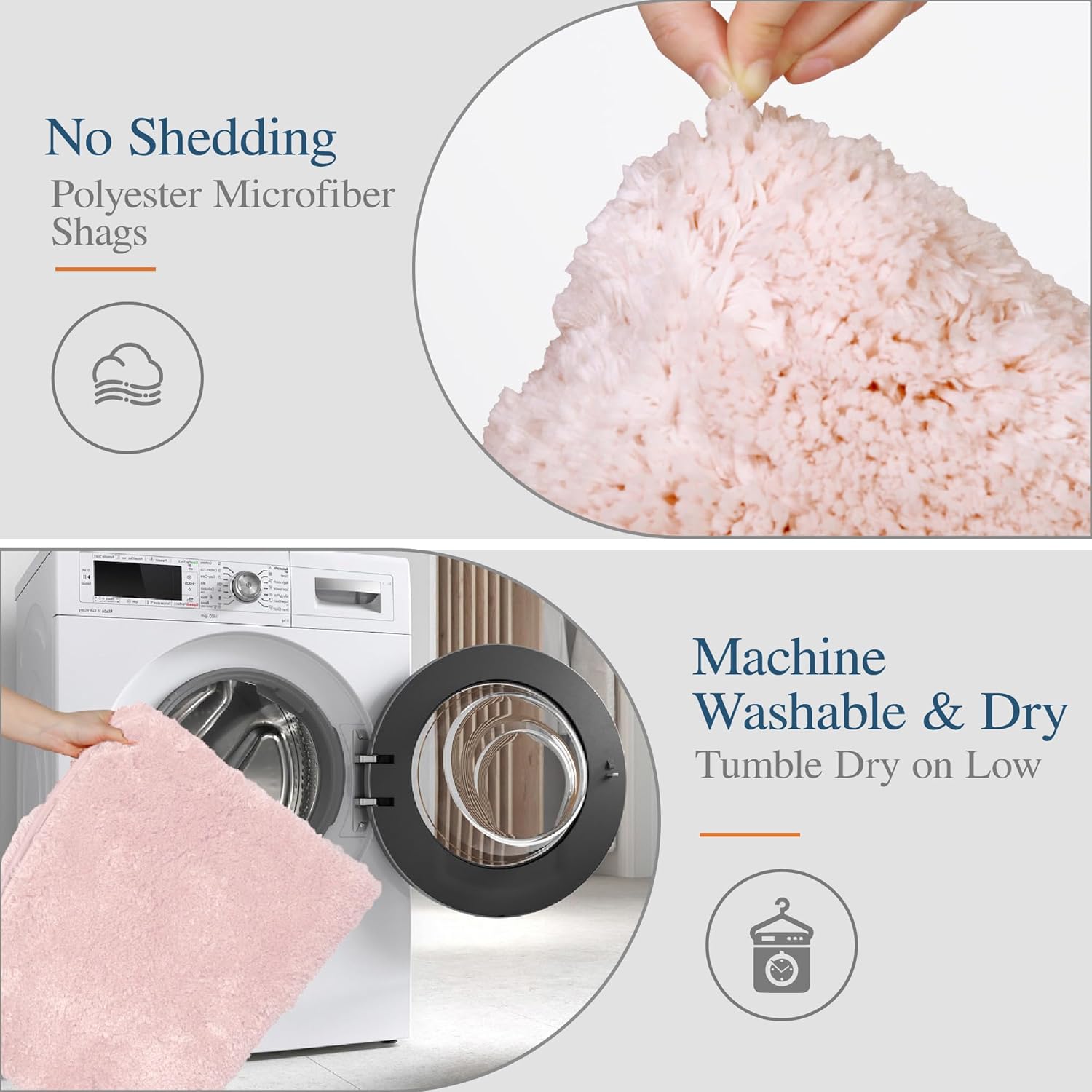 Badvorleger, rutschfeste Badematte wasserabsorbierend weich Shaggy Matte Vorleger für Dusche - Bild 226 von 290