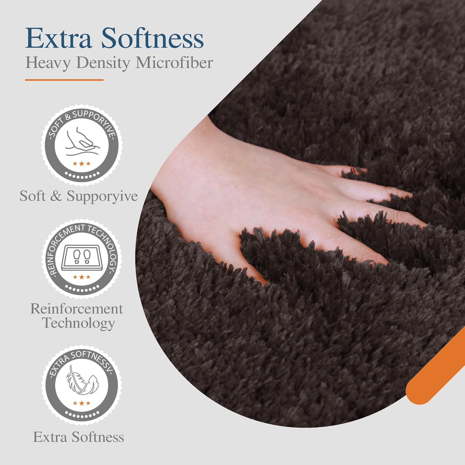 Badvorleger, rutschfeste Badematte wasserabsorbierend weich Shaggy Matte Vorleger für Dusche - Bild 235 von 290