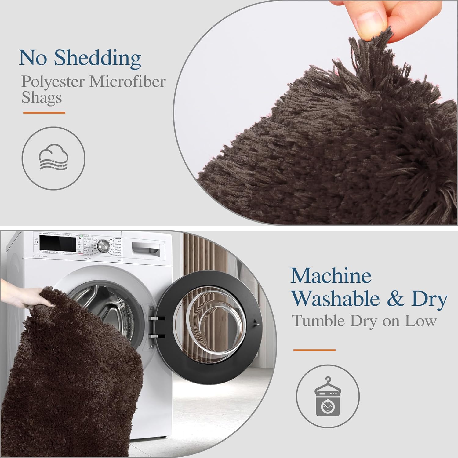 Badvorleger, rutschfeste Badematte wasserabsorbierend weich Shaggy Matte Vorleger für Dusche - Bild 237 von 290