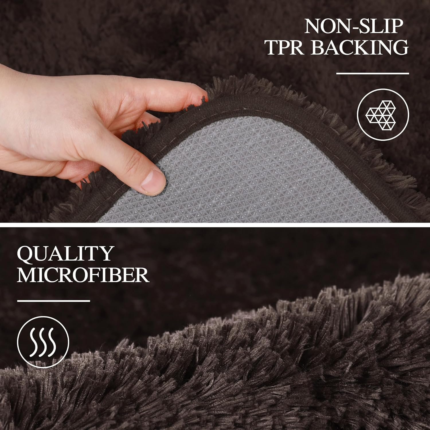 Badvorleger, rutschfeste Badematte wasserabsorbierend weich Shaggy Matte Vorleger für Dusche - Bild 238 von 290