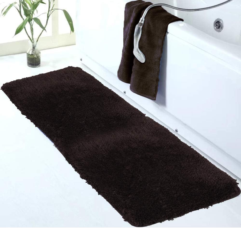 Badvorleger, rutschfeste Badematte wasserabsorbierend weich Shaggy Matte Vorleger für Dusche - Bild 244 von 290