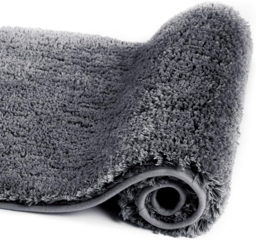 Badvorleger, rutschfeste Badematte wasserabsorbierend weich Shaggy Matte Vorleger für Dusche - Bild 245 von 290