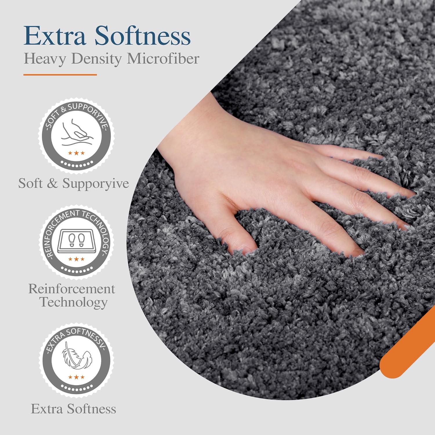 Badvorleger, rutschfeste Badematte wasserabsorbierend weich Shaggy Matte Vorleger für Dusche - Bild 246 von 290