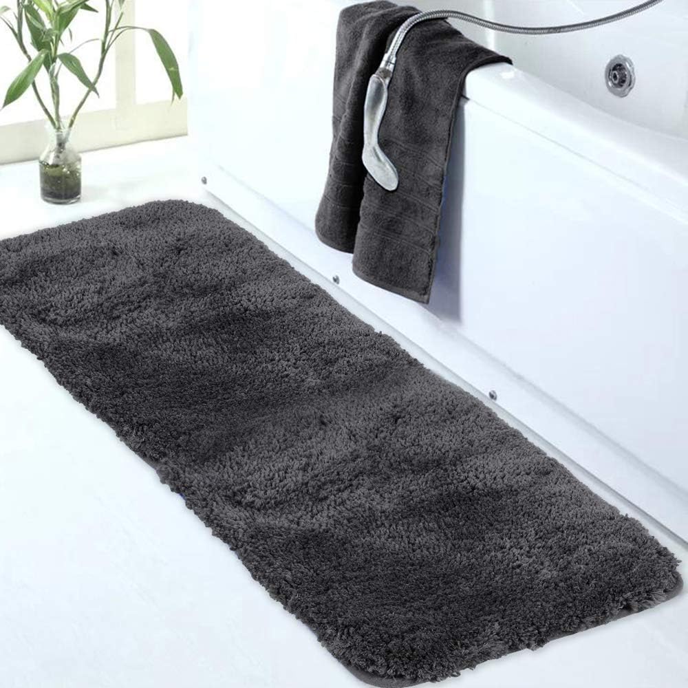 Badvorleger, rutschfeste Badematte wasserabsorbierend weich Shaggy Matte Vorleger für Dusche - Bild 256 von 290