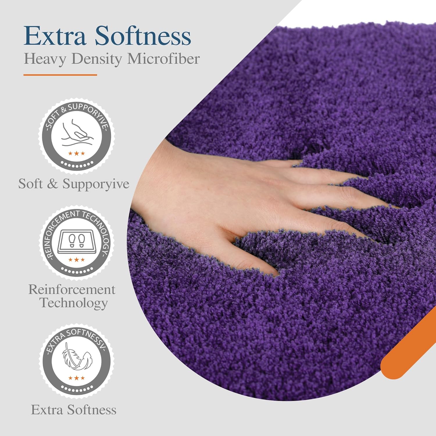 Badvorleger, rutschfeste Badematte wasserabsorbierend weich Shaggy Matte Vorleger für Dusche - Bild 258 von 290