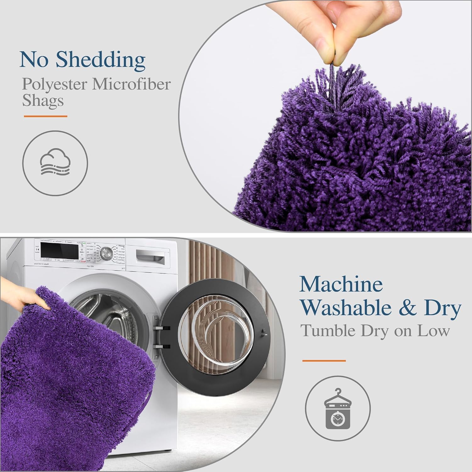 Badvorleger, rutschfeste Badematte wasserabsorbierend weich Shaggy Matte Vorleger für Dusche - Bild 260 von 290