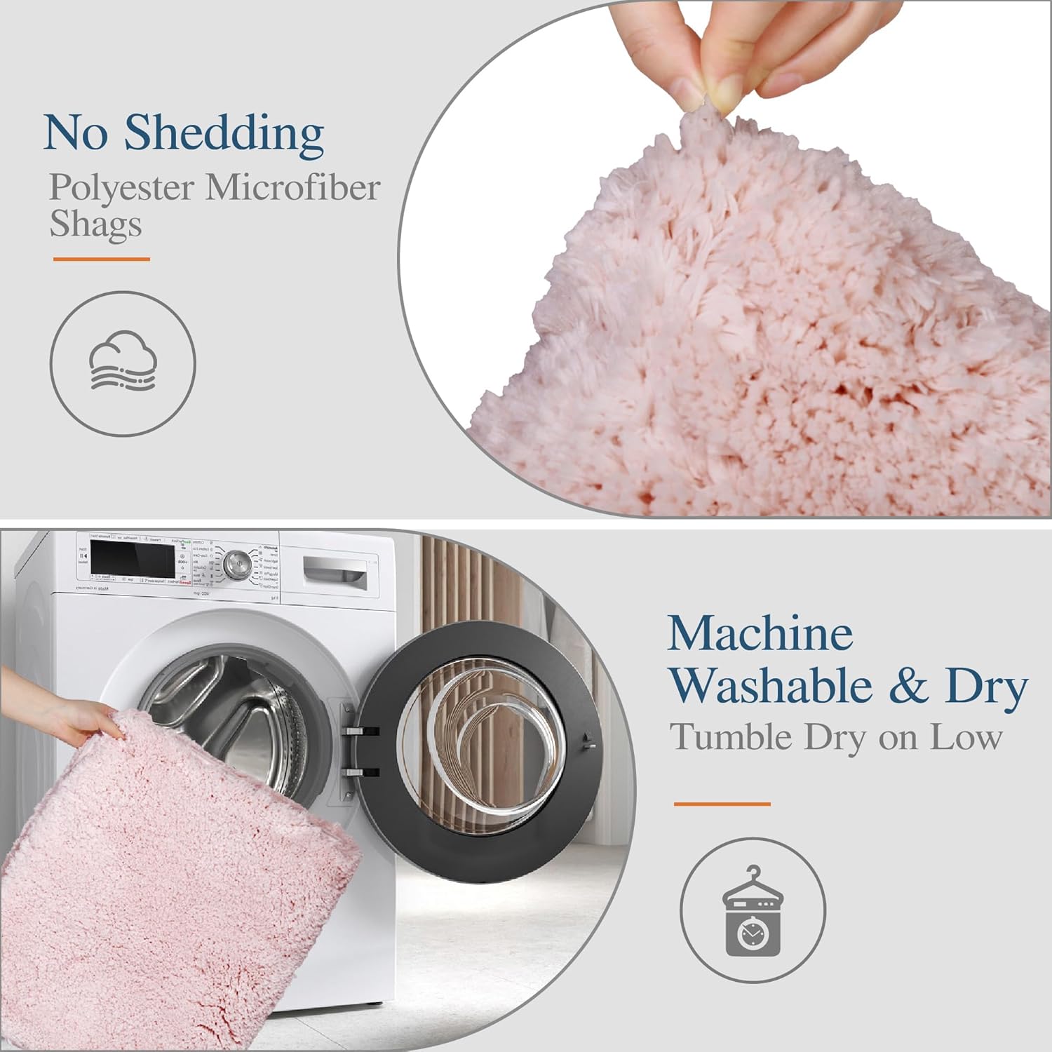Badvorleger, rutschfeste Badematte wasserabsorbierend weich Shaggy Matte Vorleger für Dusche - Bild 271 von 290