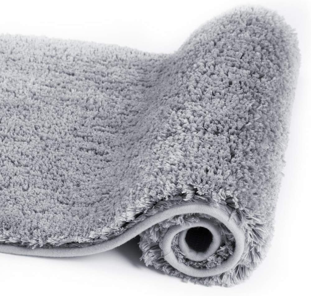 Badvorleger, rutschfeste Badematte wasserabsorbierend weich Shaggy Matte Vorleger für Dusche - Bild 279 von 290