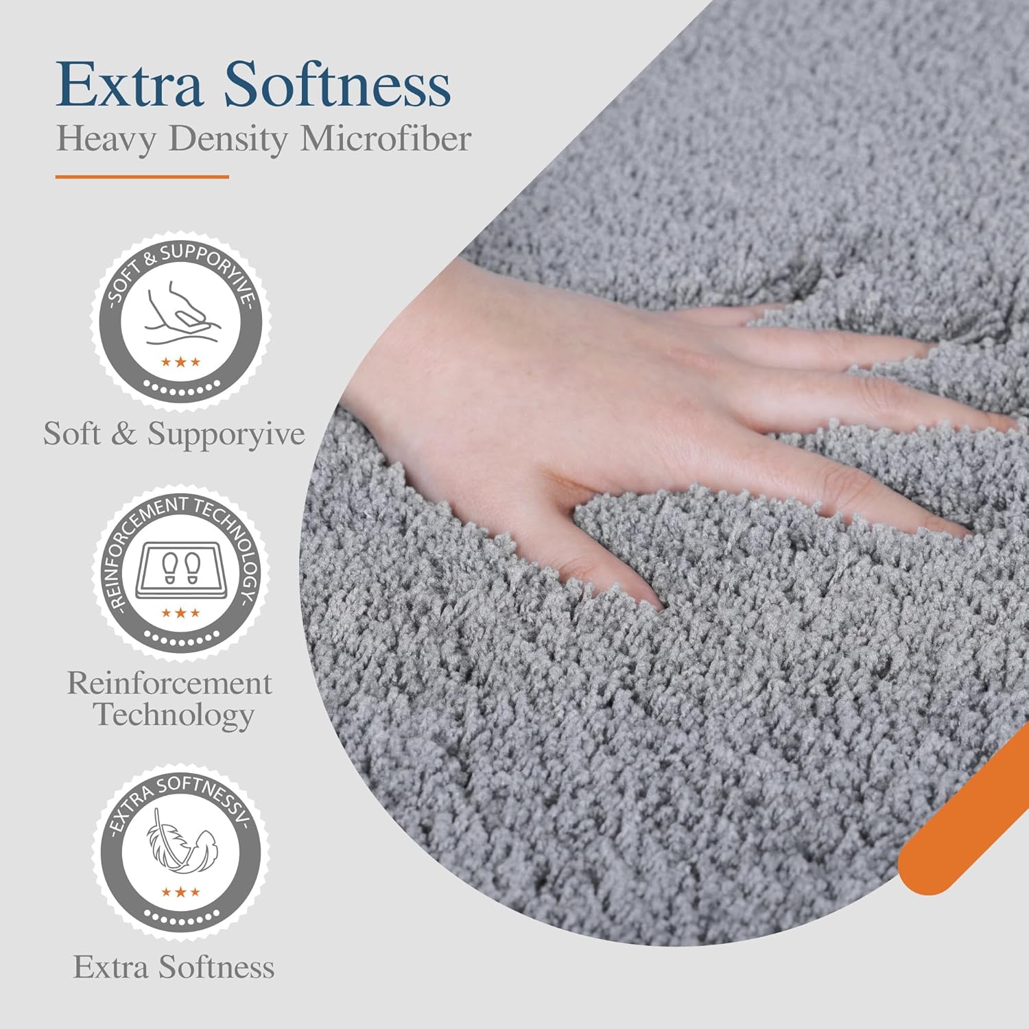 Badvorleger, rutschfeste Badematte wasserabsorbierend weich Shaggy Matte Vorleger für Dusche - Bild 280 von 290