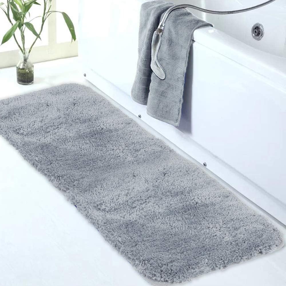 Badvorleger, rutschfeste Badematte wasserabsorbierend weich Shaggy Matte Vorleger für Dusche - Bild 290 von 290