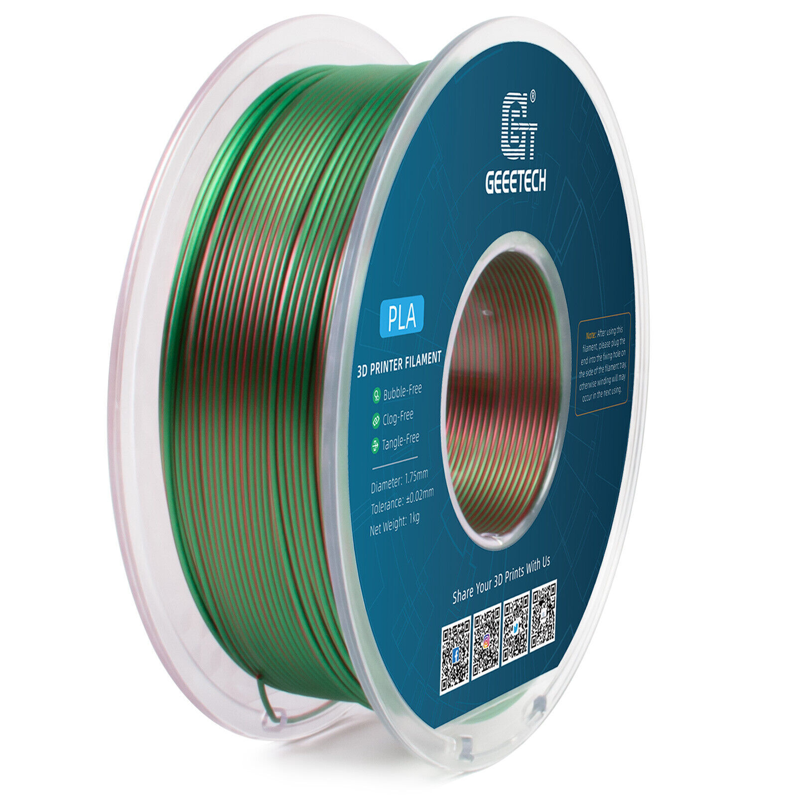1KG 1.75MM GEEETECH Impression 3D Filament Multicolore PLA/ABS+/PETG/TPU/Résine - Bild 217 von 274