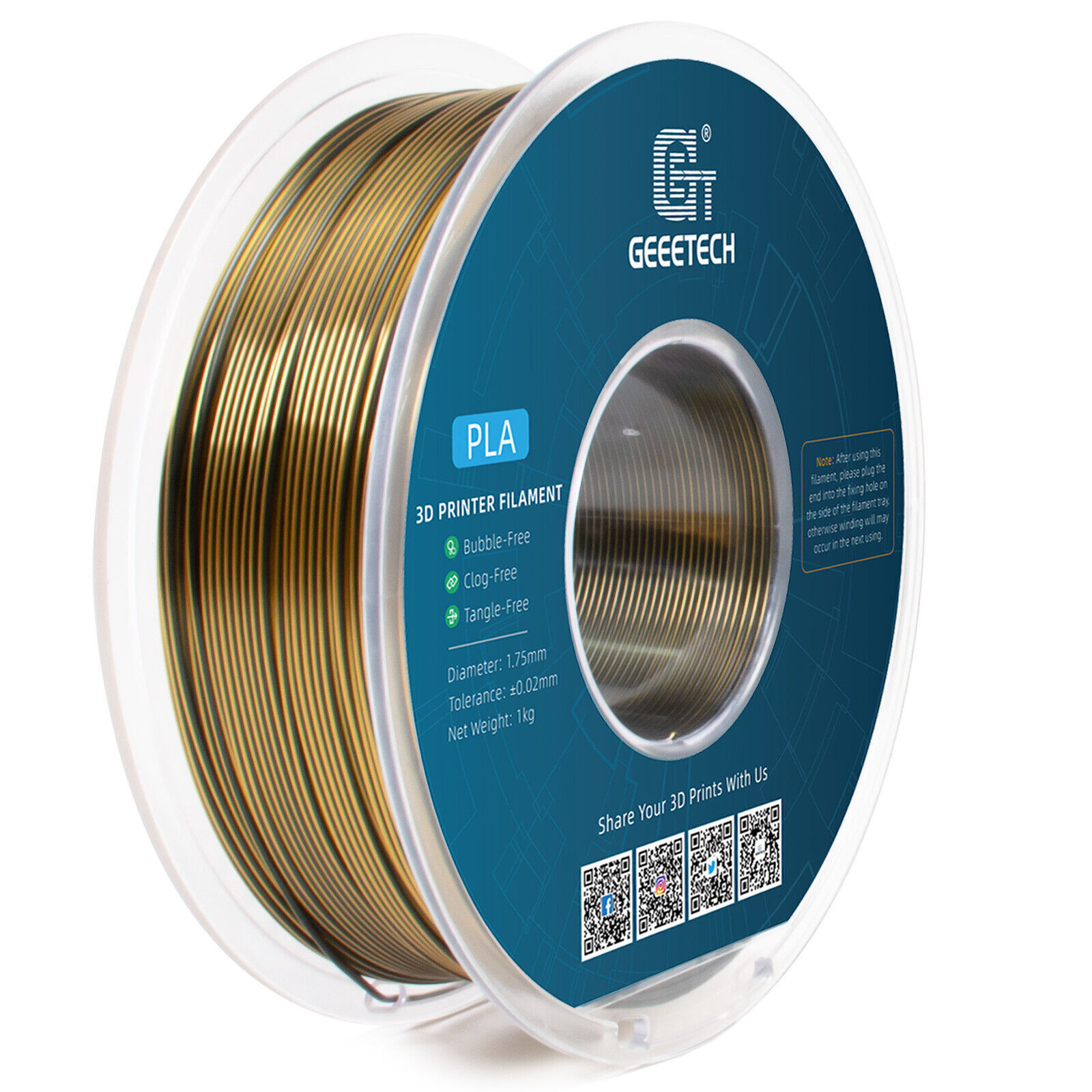 1KG 1.75MM GEEETECH Impression 3D Filament Multicolore PLA/ABS+/PETG/TPU/Résine - Bild 178 von 274