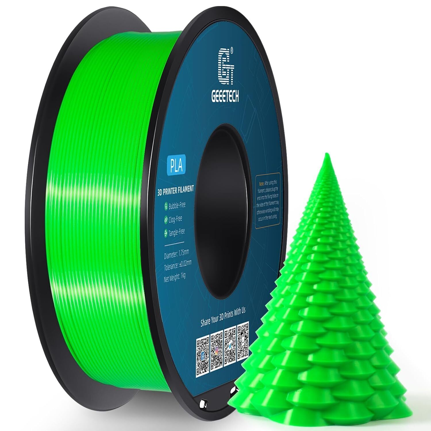 1KG 1.75MM GEEETECH Impression 3D Filament Multicolore PLA/ABS+/PETG/TPU/Résine - Bild 164 von 274