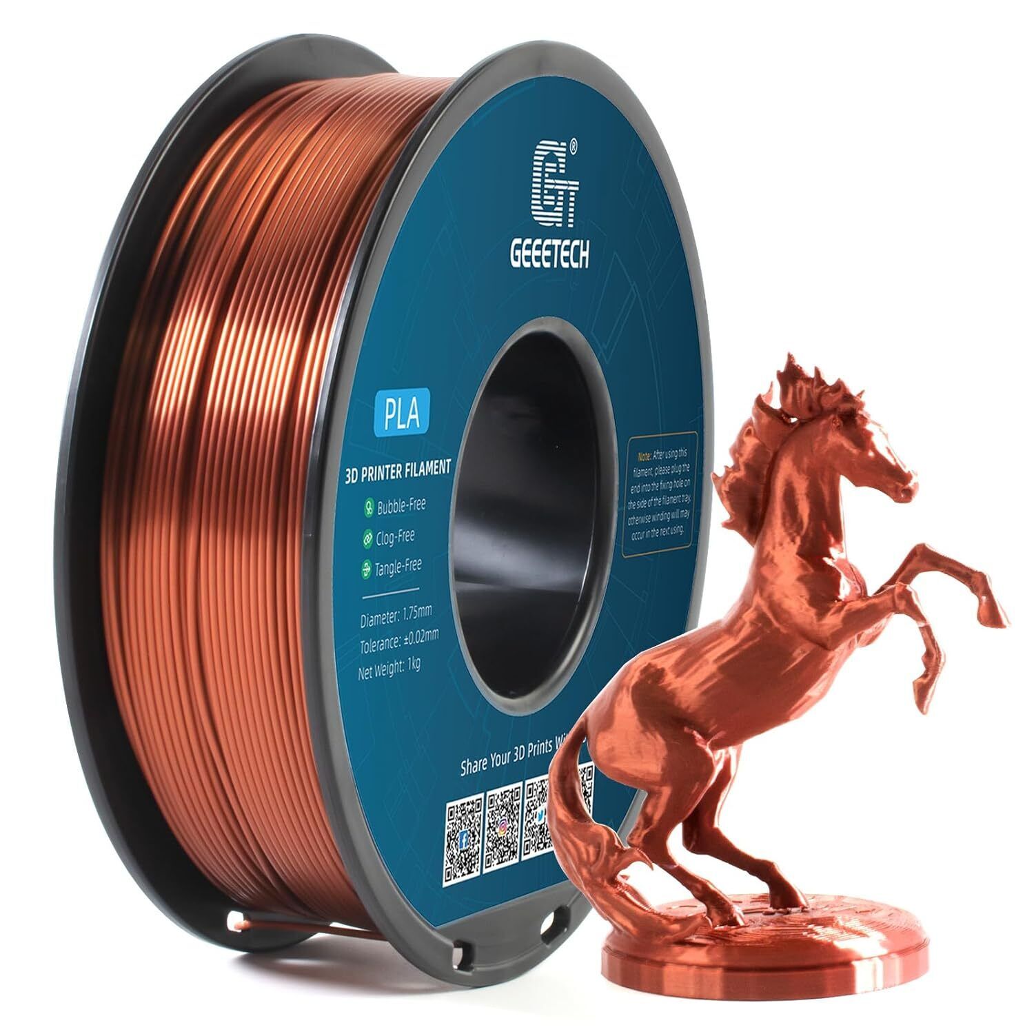 1KG 1.75MM GEEETECH Impression 3D Filament Multicolore PLA/ABS+/PETG/TPU/Résine - Bild 130 von 274