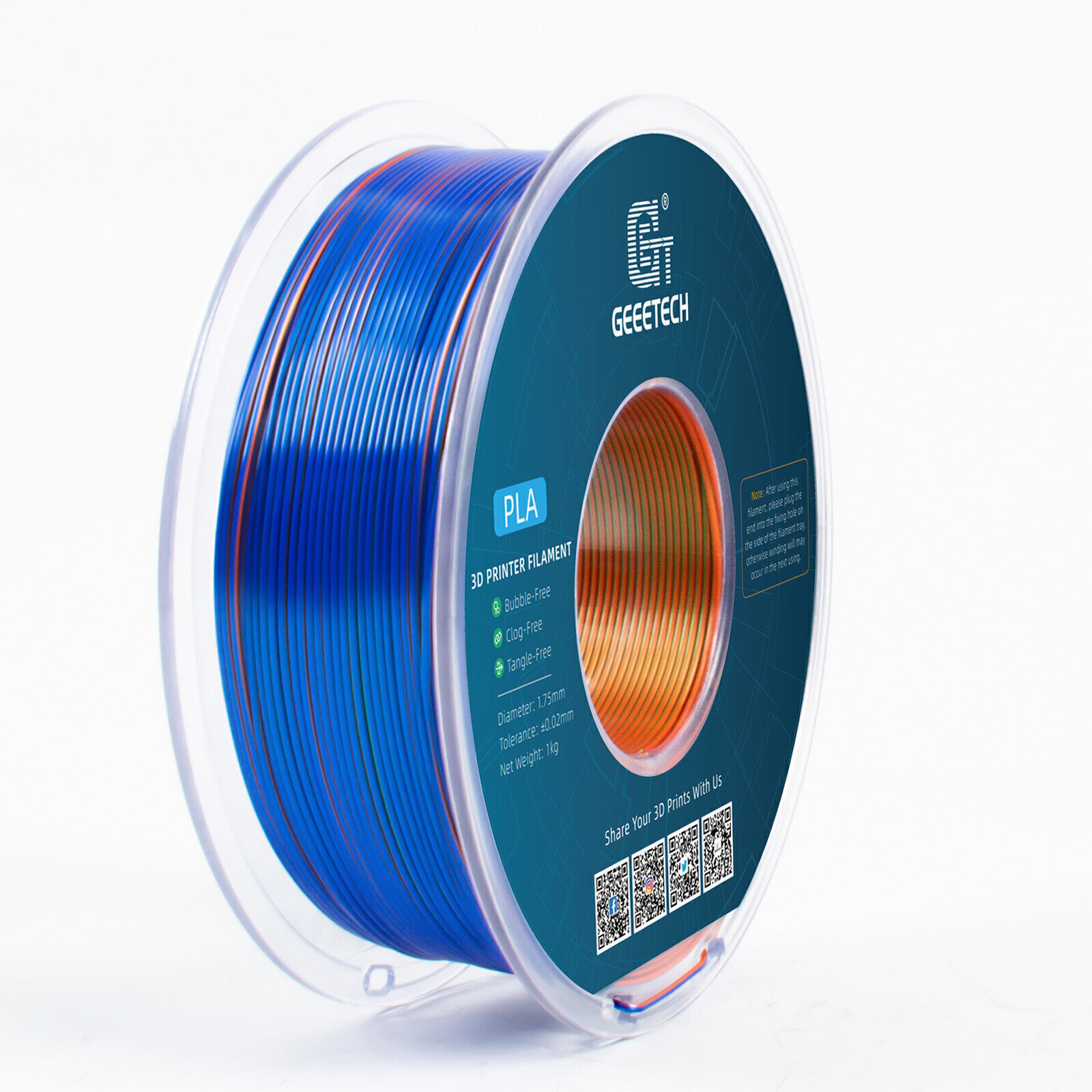 1KG 1.75MM GEEETECH Impression 3D Filament Multicolore PLA/ABS+/PETG/TPU/Résine - Bild 121 von 274