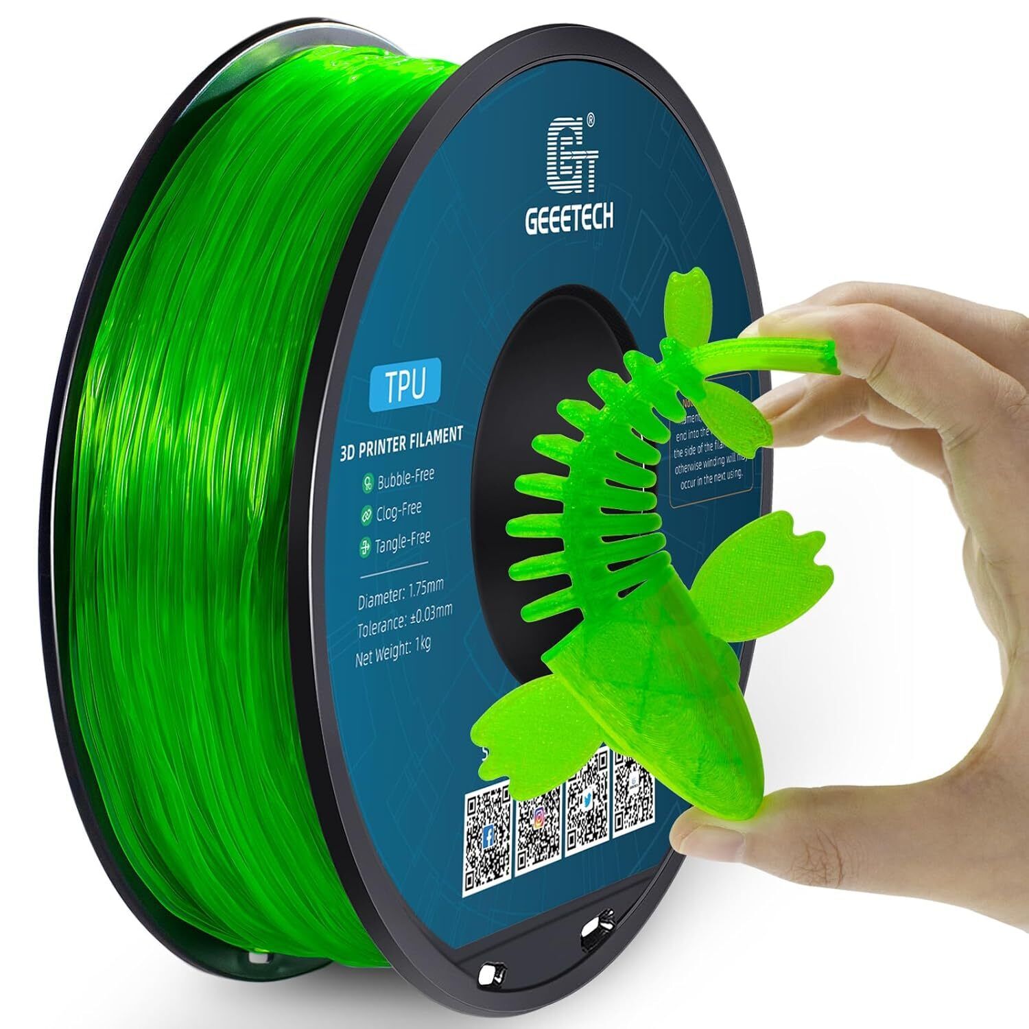 1KG 1.75MM GEEETECH Impression 3D Filament Multicolore PLA/ABS+/PETG/TPU/Résine - Bild 99 von 274