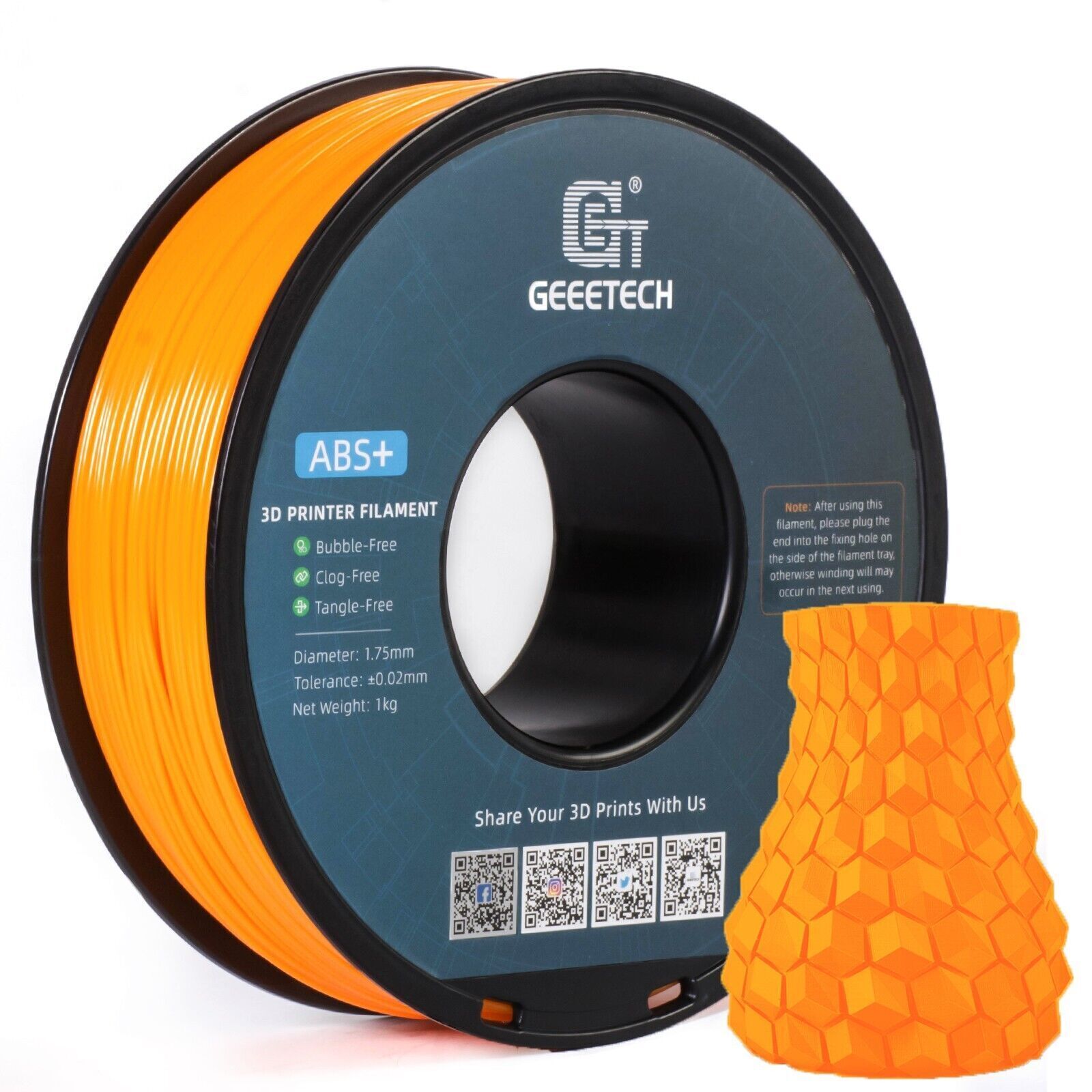 1KG 1.75MM GEEETECH Impression 3D Filament Multicolore PLA/ABS+/PETG/TPU/Résine - Bild 46 von 274