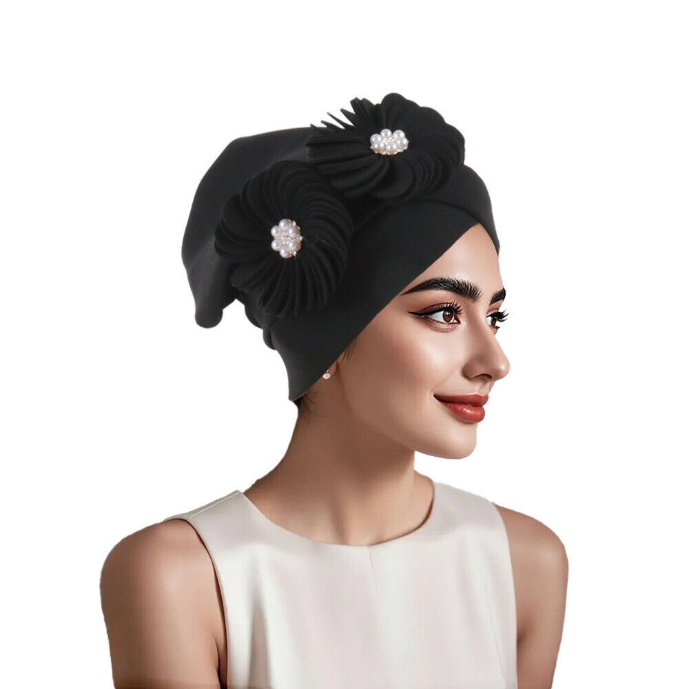 Africa Women Large Flower Hat Islamic Auto Gele Turban Muslim Aso Oke Headscarf