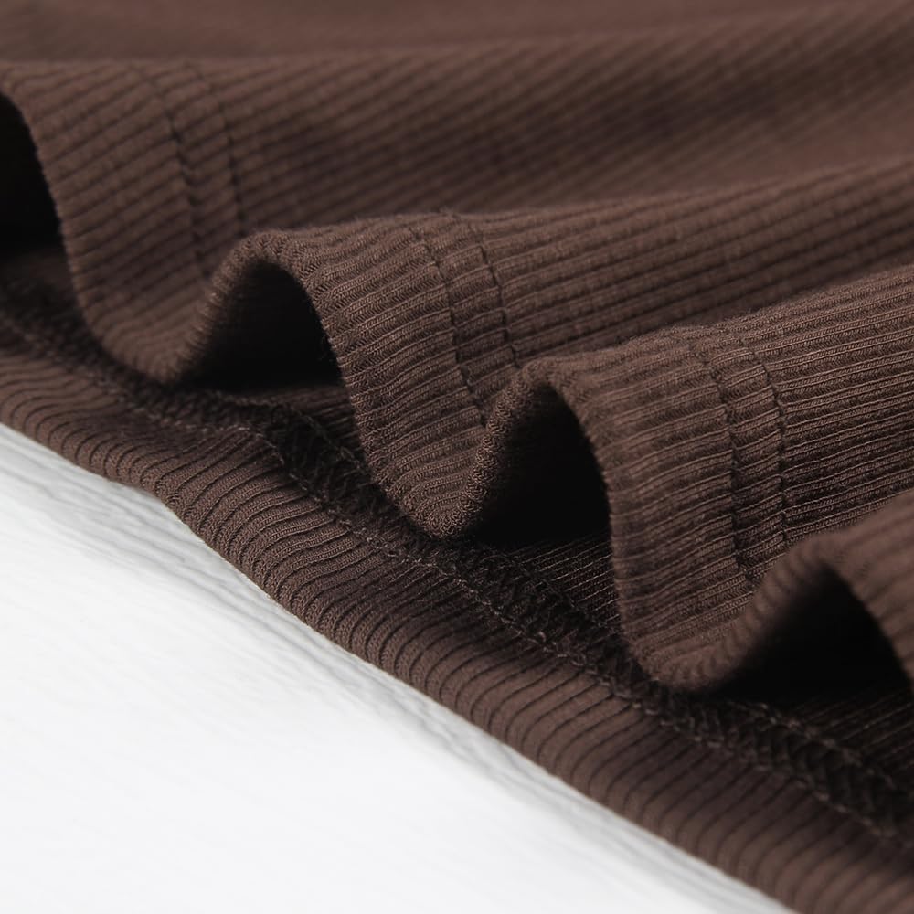Women's Square Neck Long Sleeve Ribbed Slim Fitted Casual Basic Crop Top - Picture 23 of 95