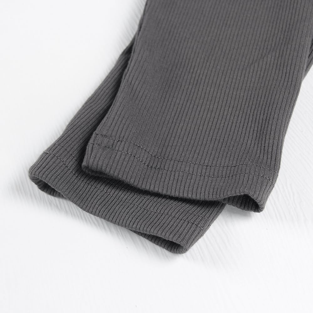 Women's Square Neck Long Sleeve Ribbed Slim Fitted Casual Basic Crop Top - Picture 26 of 95