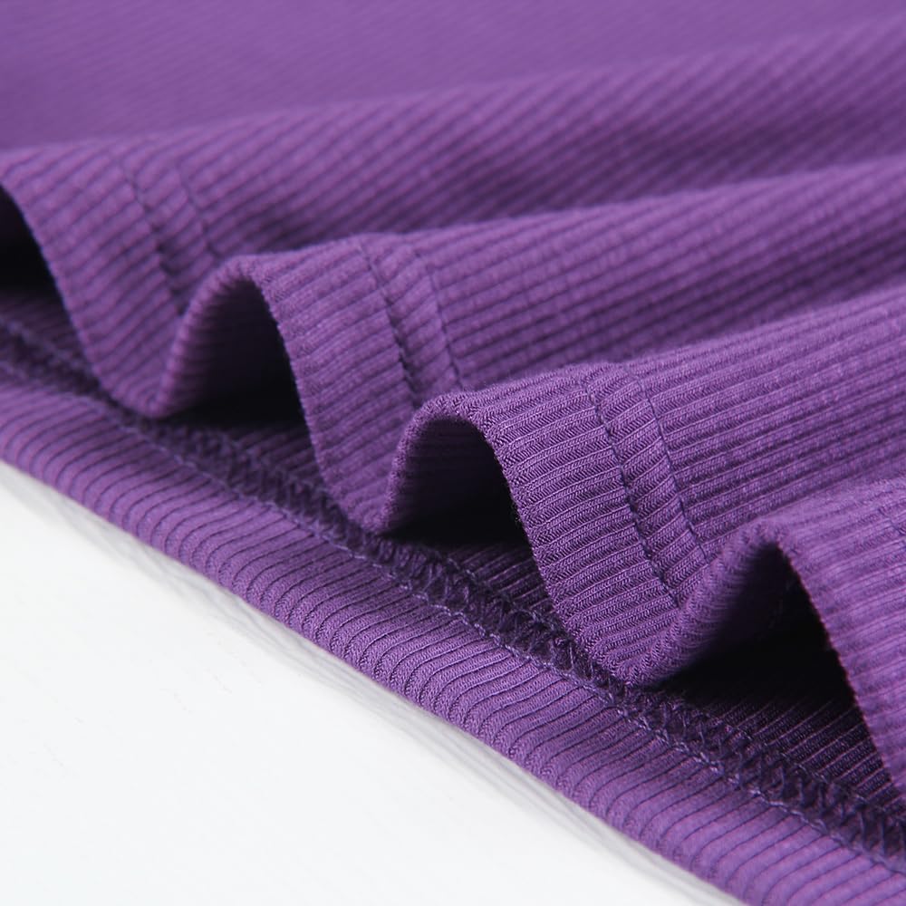 Women's Square Neck Long Sleeve Ribbed Slim Fitted Casual Basic Crop Top - Picture 34 of 95