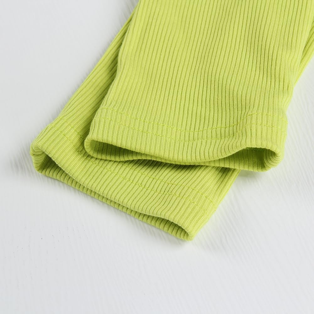 Women's Square Neck Long Sleeve Ribbed Slim Fitted Casual Basic Crop Top - Picture 53 of 95
