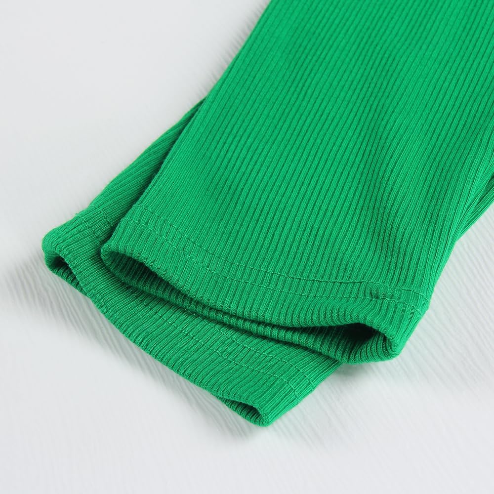 Women's Square Neck Long Sleeve Ribbed Slim Fitted Casual Basic Crop Top - Picture 69 of 95