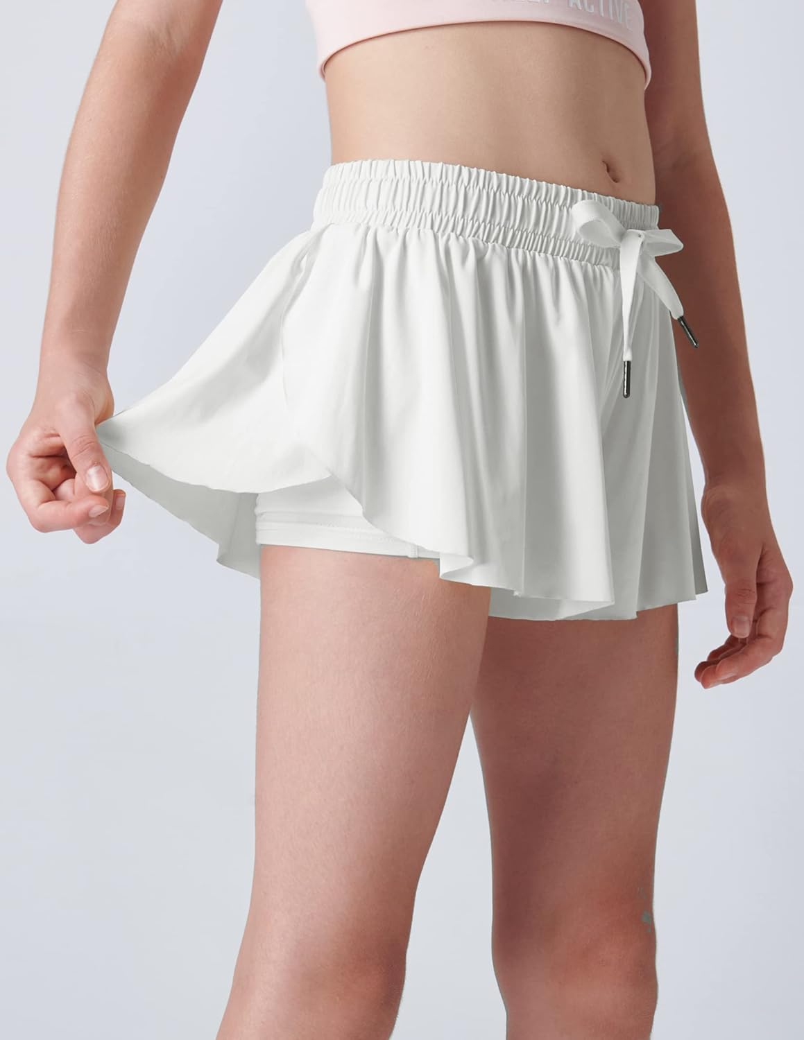 3 Pack Girls 2-in-1 Flowy Shorts with Spandex Liner for Fitness and Sports - Picture 23 of 120