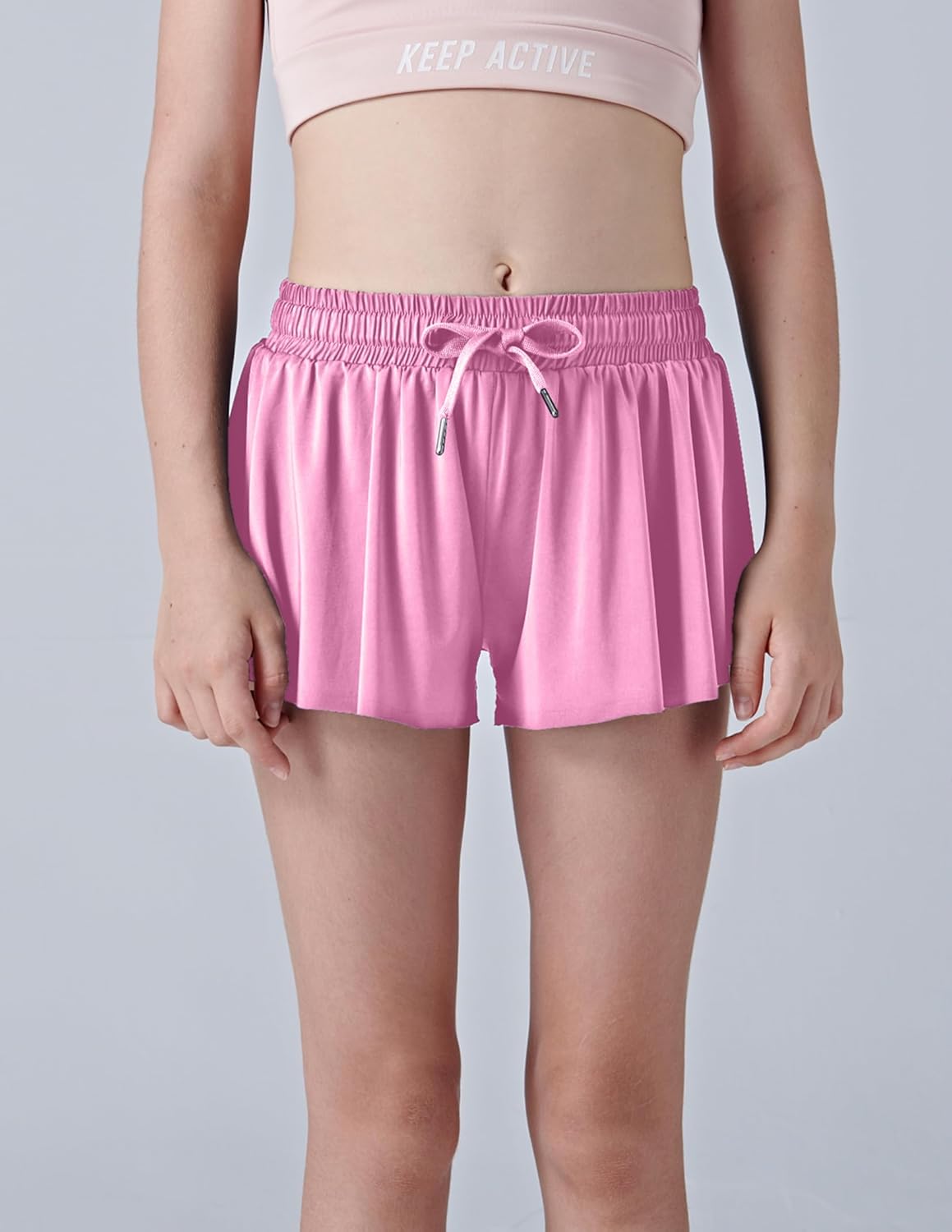 3 Pack Girls 2-in-1 Flowy Shorts with Spandex Liner for Fitness and Sports - Picture 30 of 120
