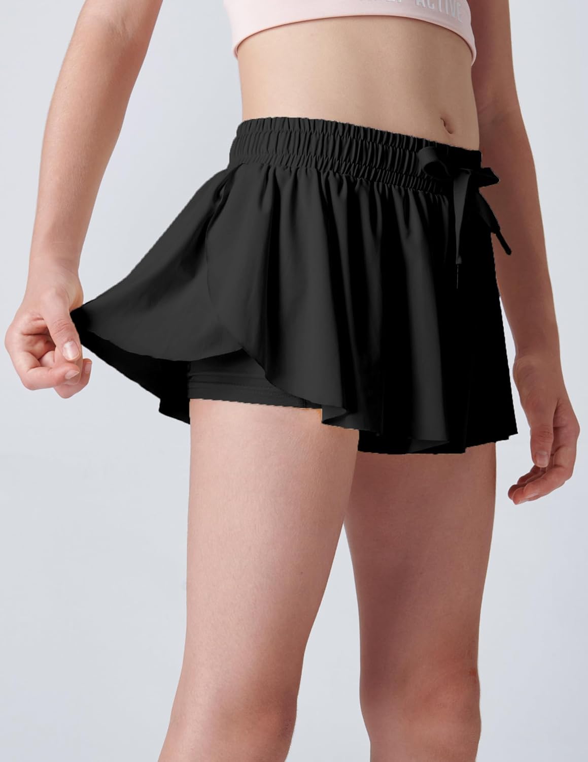 3 Pack Girls 2-in-1 Flowy Shorts with Spandex Liner for Fitness and Sports - Picture 37 of 120