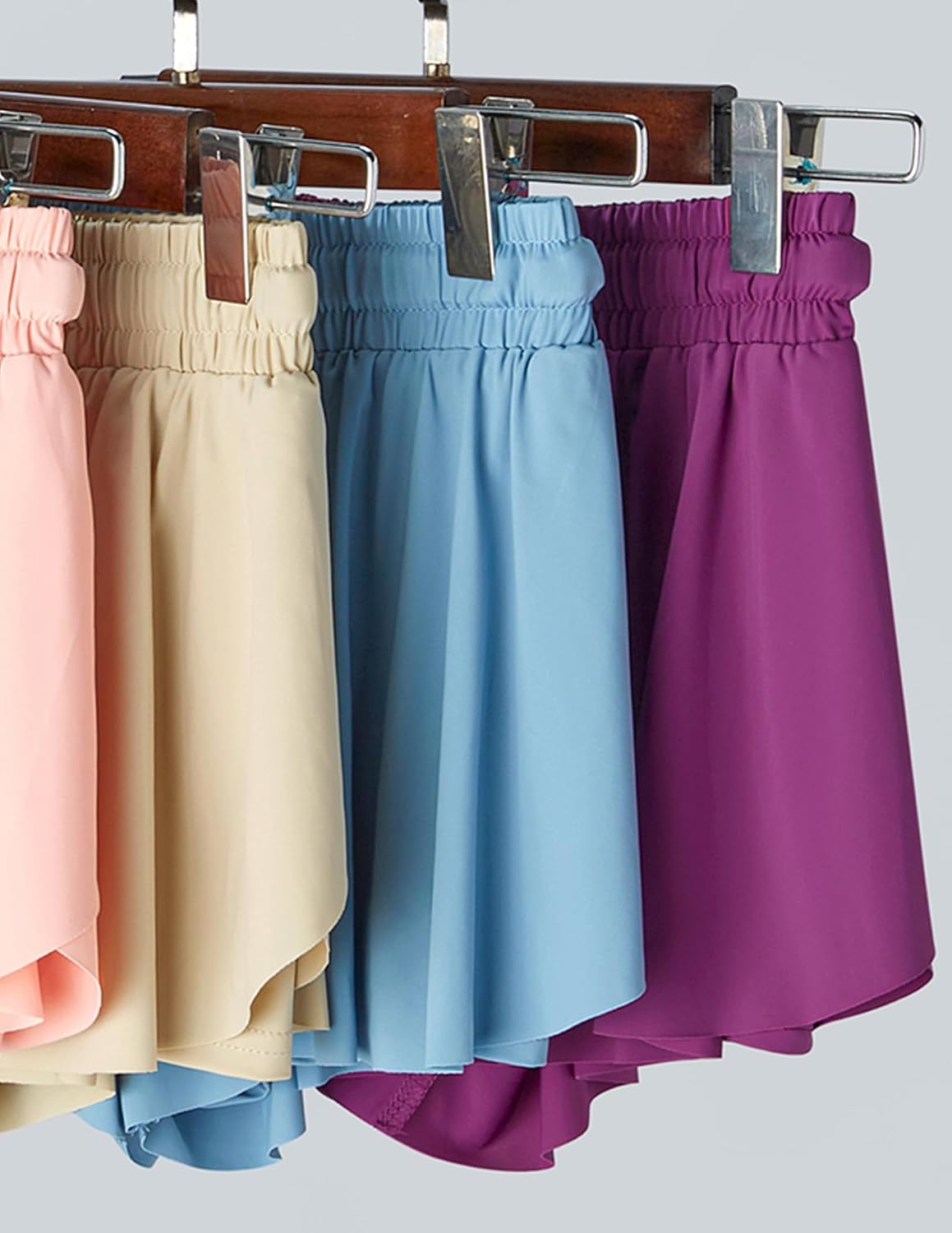 3 Pack Girls 2-in-1 Flowy Shorts with Spandex Liner for Fitness and Sports - Picture 42 of 120