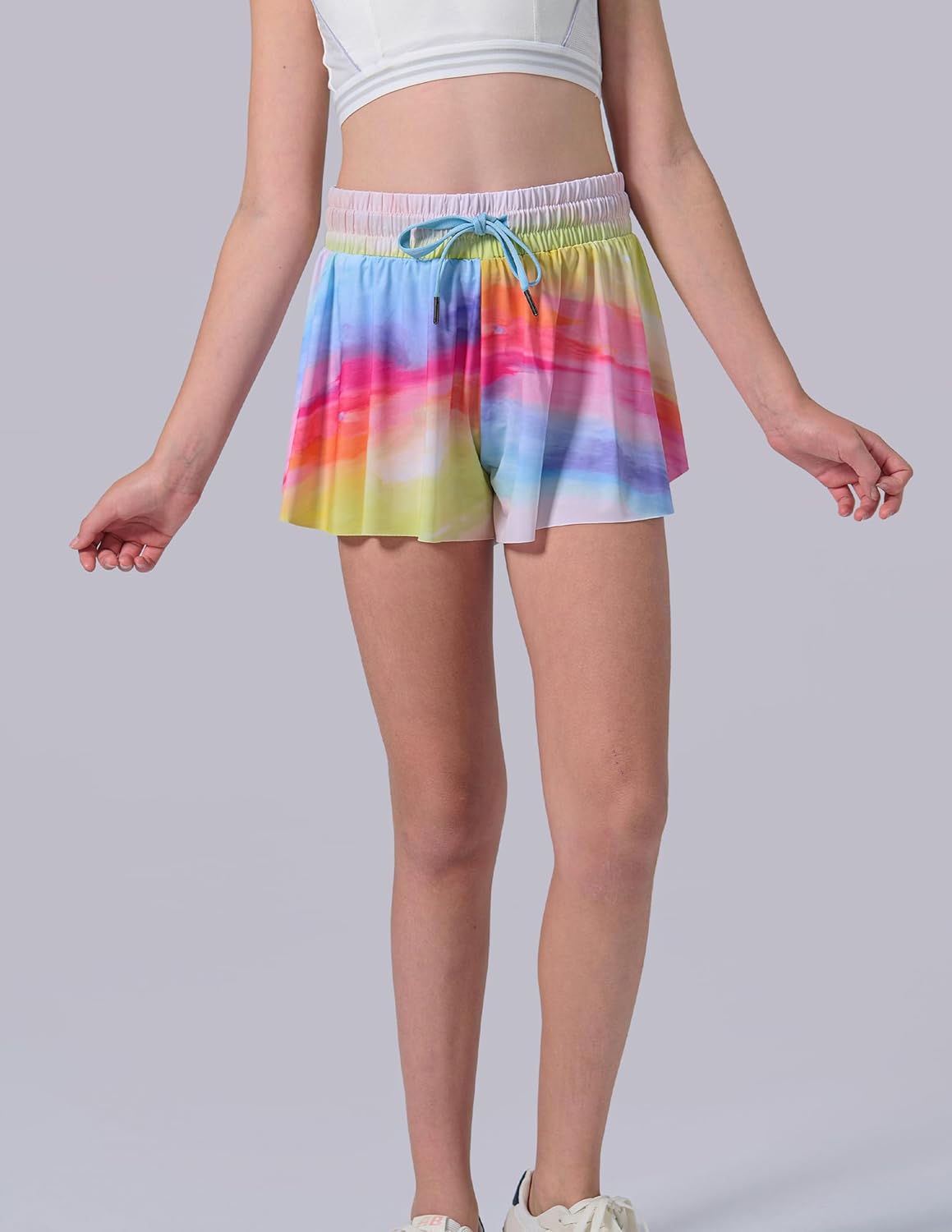 3 Pack Girls 2-in-1 Flowy Shorts with Spandex Liner for Fitness and Sports - Picture 54 of 120