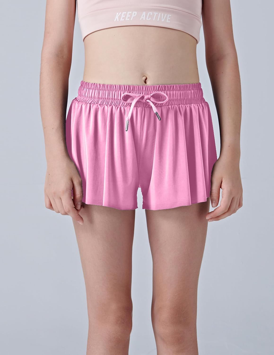 3 Pack Girls 2-in-1 Flowy Shorts with Spandex Liner for Fitness and Sports - Picture 73 of 120