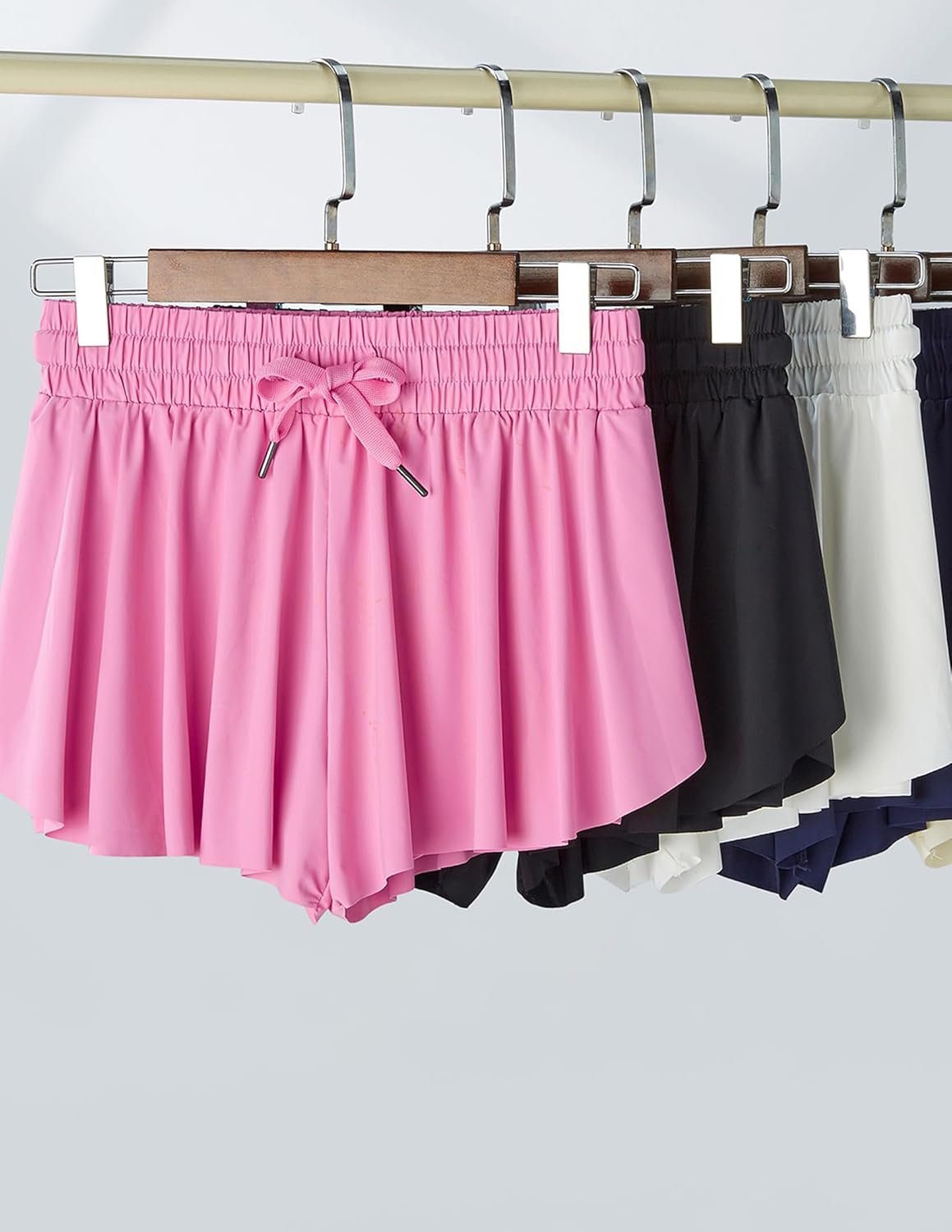 3 Pack Girls 2-in-1 Flowy Shorts with Spandex Liner for Fitness and Sports - Picture 84 of 120