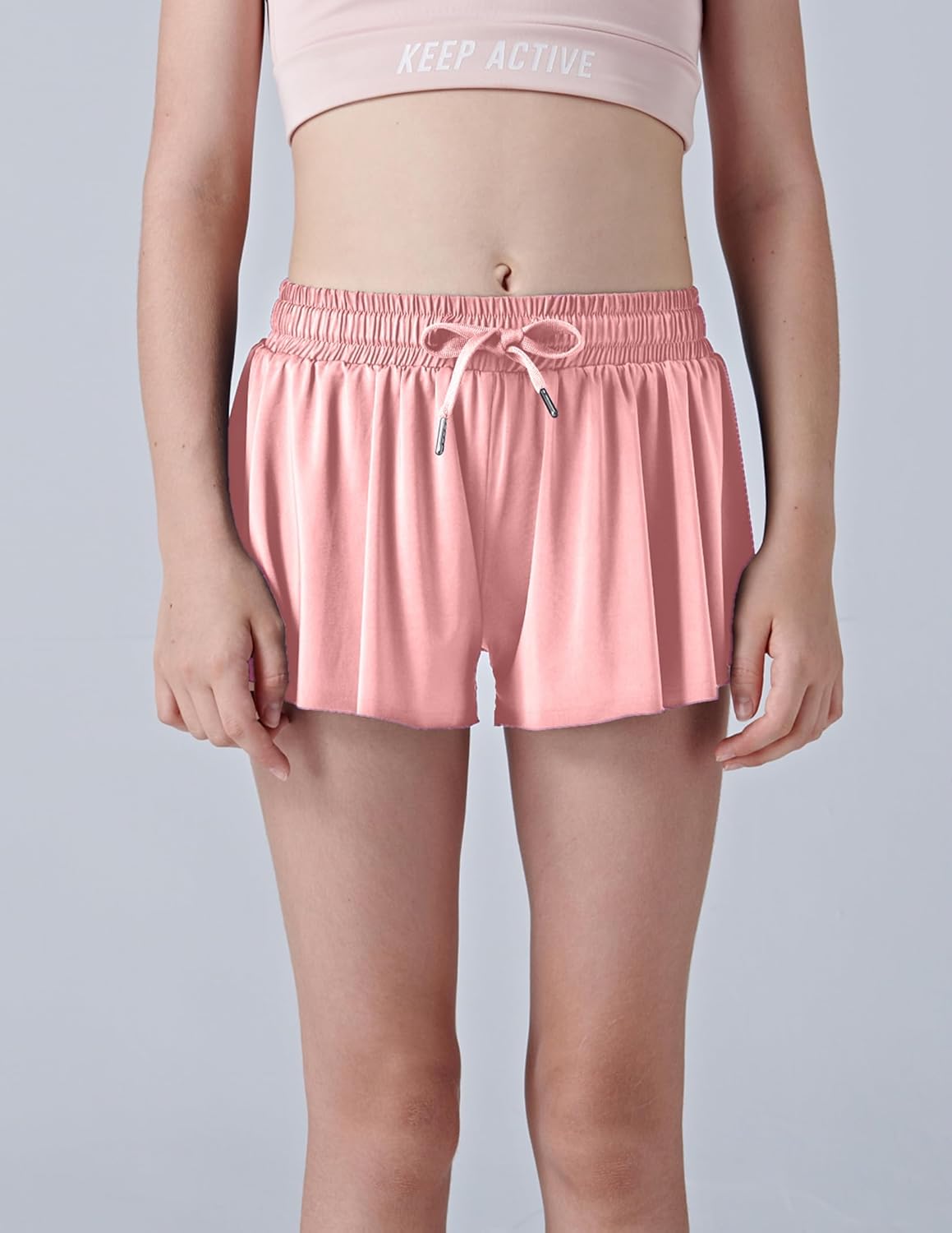 3 Pack Girls 2-in-1 Flowy Shorts with Spandex Liner for Fitness and Sports - Picture 92 of 120