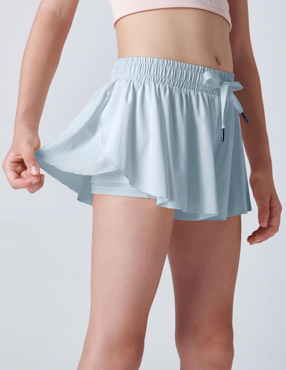 3 Pack Girls 2-in-1 Flowy Shorts with Spandex Liner for Fitness and Sports - Picture 100 of 120