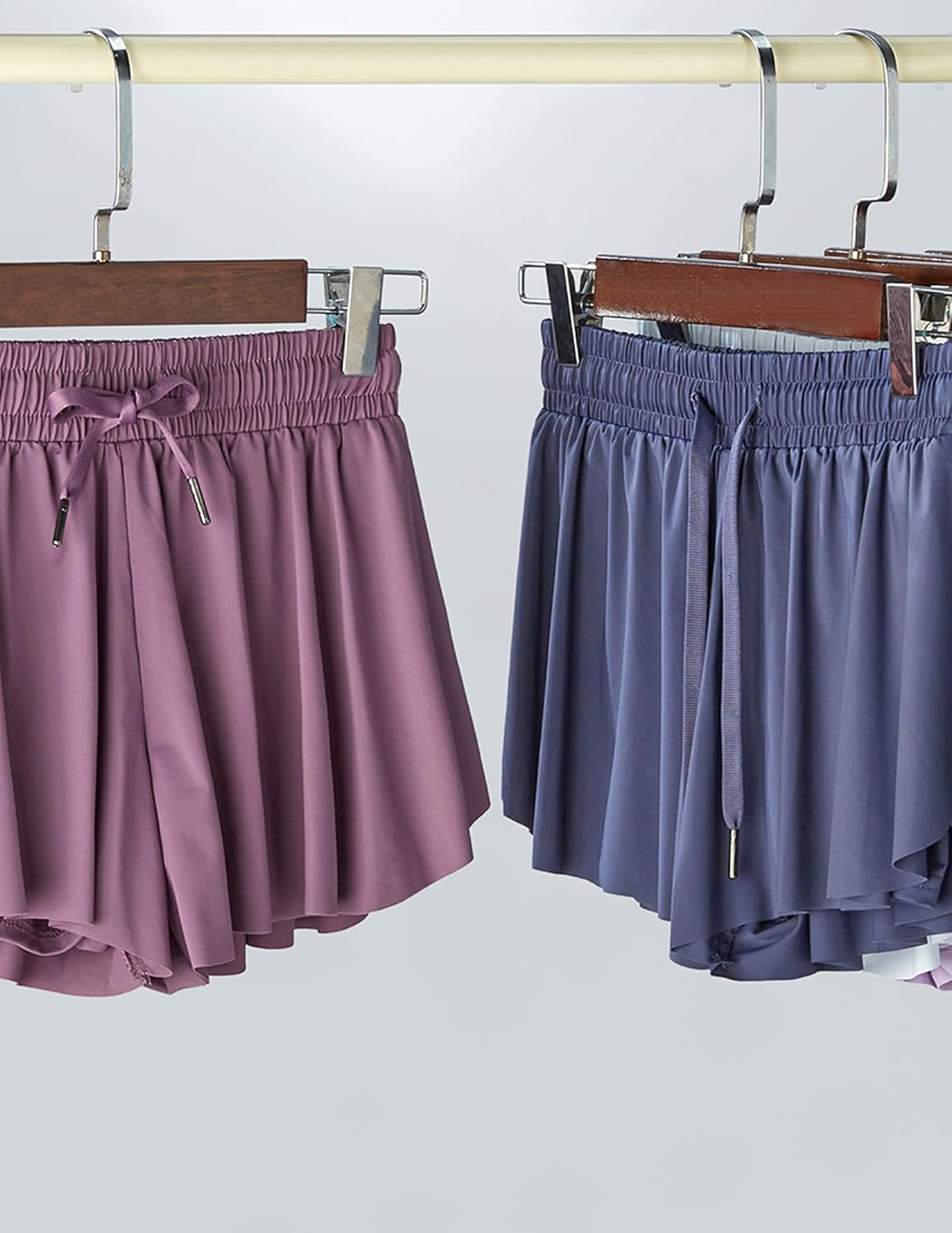 3 Pack Girls 2-in-1 Flowy Shorts with Spandex Liner for Fitness and Sports - Picture 102 of 120