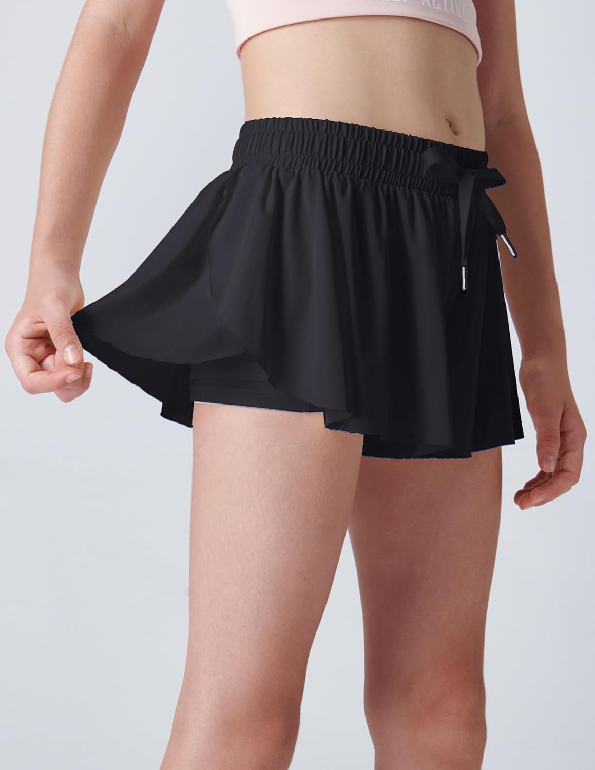 3 Pack Girls 2-in-1 Flowy Shorts with Spandex Liner for Fitness and Sports - Picture 120 of 120