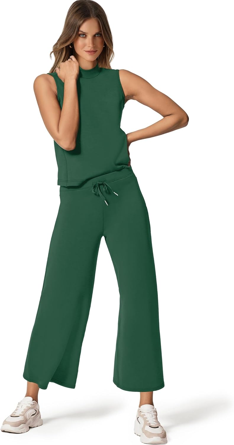 Zweiteiliges Lounge-Set Damen Sommer - Oberteil mit Stehkragen und kurze Hose mit weitem Bein - Bild 32 von 120